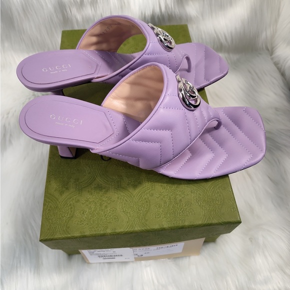 Gucci Purple Quilted Sandals - Picture 9 of 16